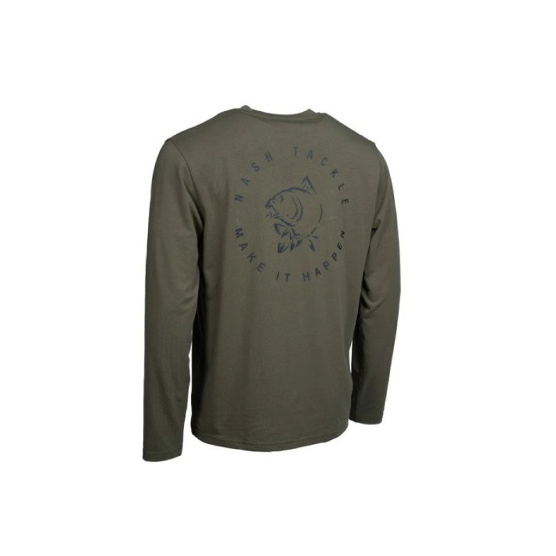 Koszulka Nash Make It Happen Carp Logo Long Sleeve T Shirt Green roz.L Koszulka Nash Make It Happen Carp Logo Long Sleeve T Shirt Green roz.L