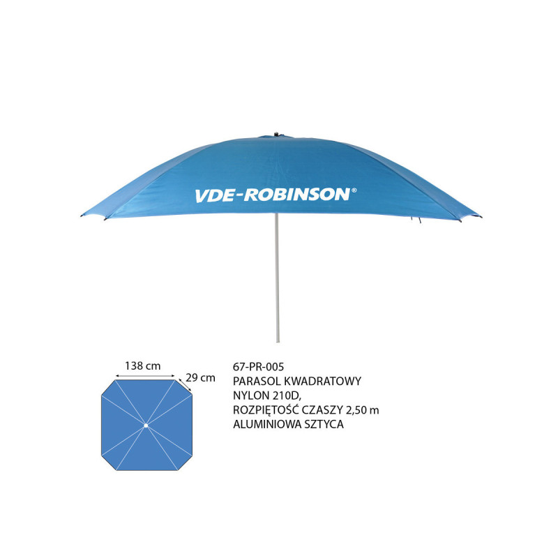 Parasol wędkarski VDE-Robinson kwadratowy 250cm