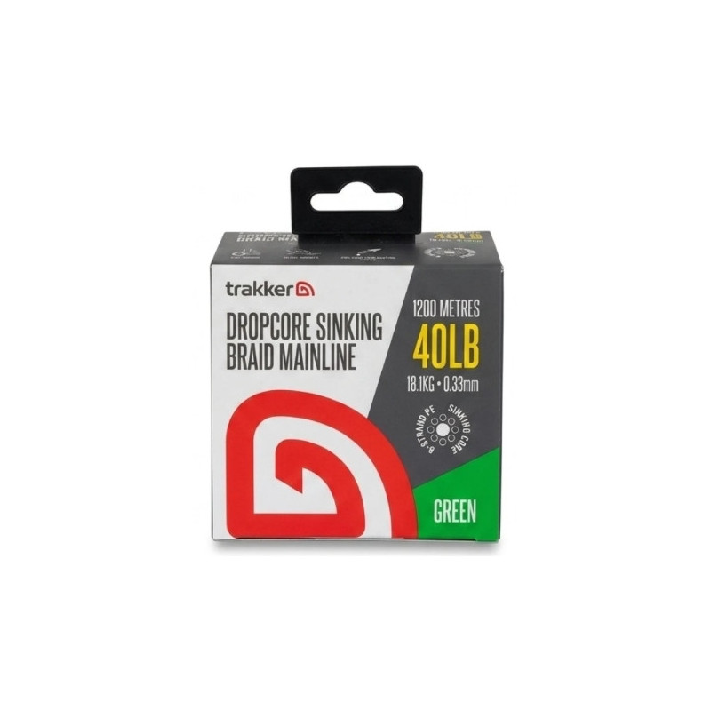 Plecionka Trakker Dropcore Braid 1200m / 0,33mm / 40lb / 18,1kg / green Plecionka Trakker Dropcore Braid 1200m / 0,33mm / 40lb / 18,1kg / green