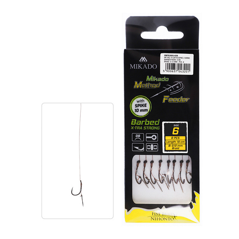 Przypon Mf Mikado z igłą hak i z zadziorem hak12 / 0,12mm / 10cm
