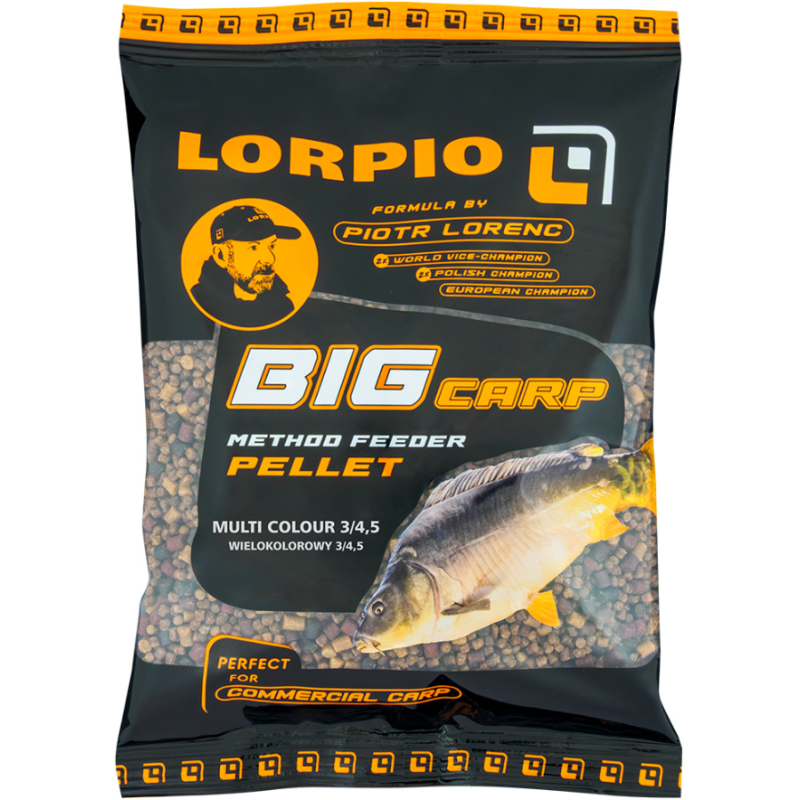 PELLET Lorpio BIG CARP MULTICOLOUR 0,7kg / 700 g / 3,0mm / 4,5mm / halibut
