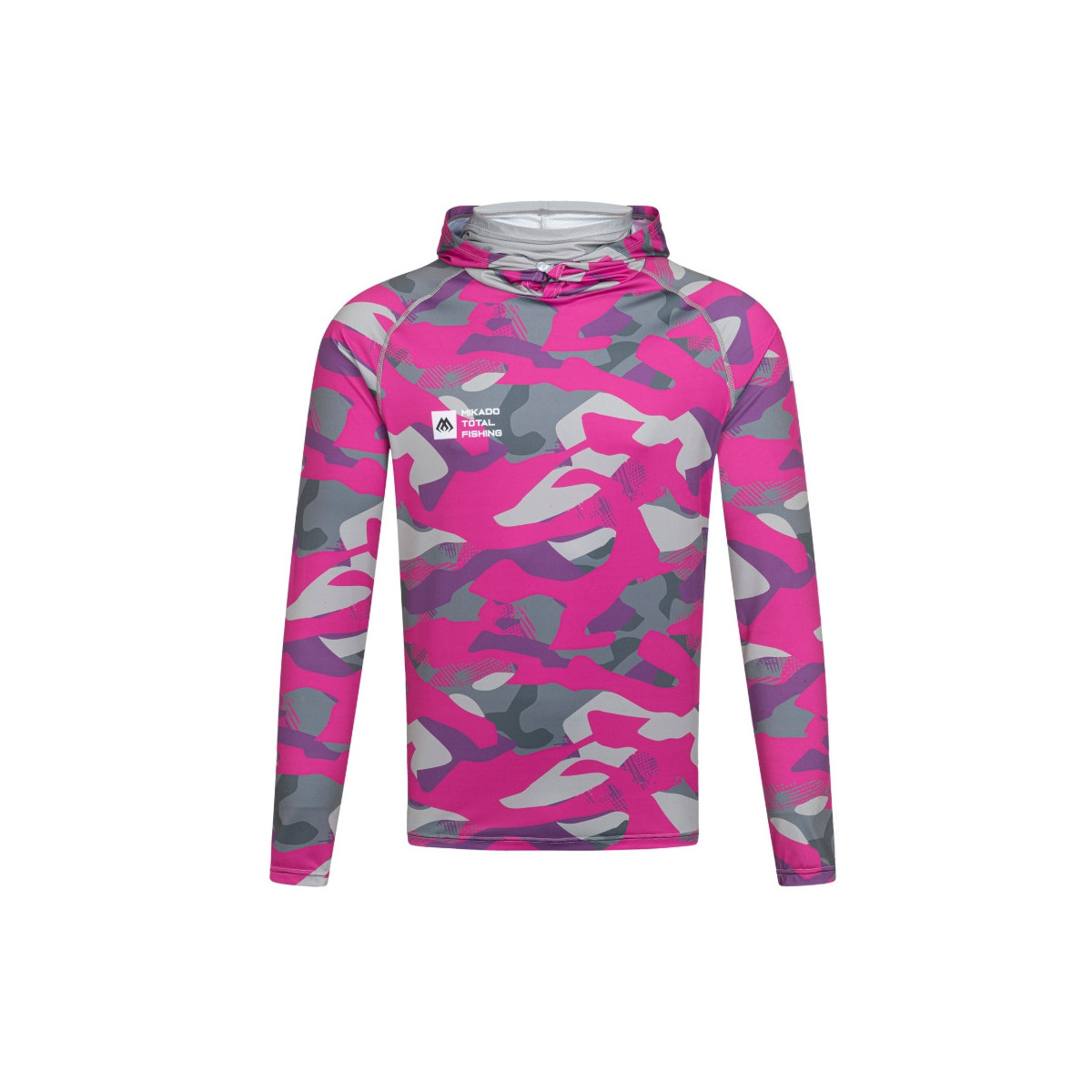 Bluza z kapturem i kominem Mikado z filtrem UPF roz.XL - LADY CAMO