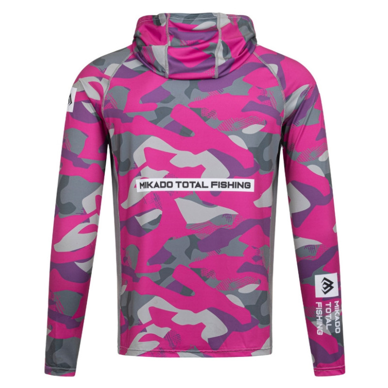 Bluza z kapturem i kominem Mikado z filtrem UPF roz.XL - LADY CAMO