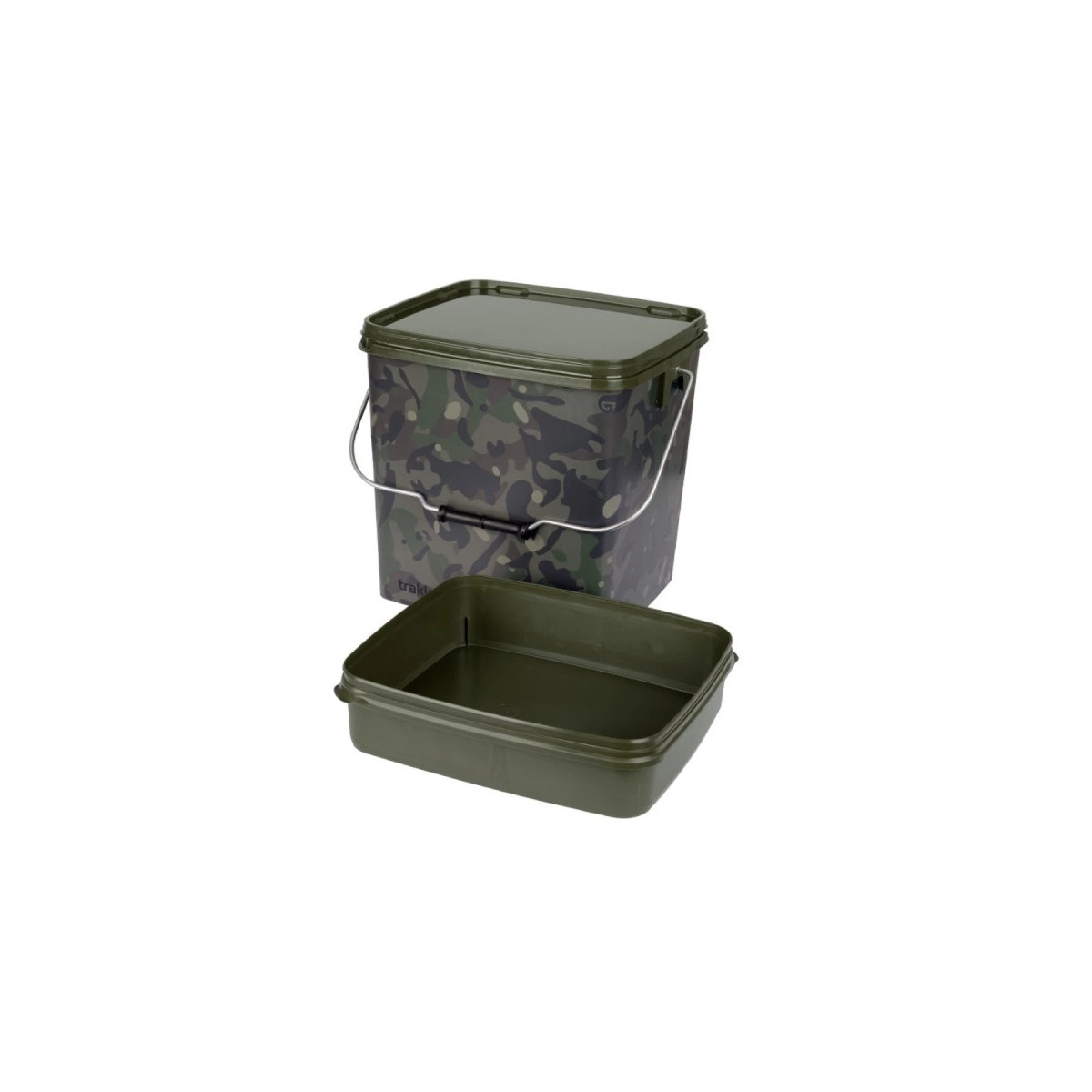 Wiadro z tacką Trakker Camo Square Container inc tray 13L Wiadro z tacką Trakker Camo Square Container inc tray 13L