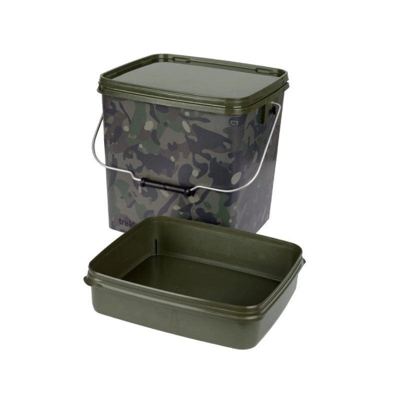Wiadro z tacką Trakker Camo Square Container inc tray 13L Wiadro z tacką Trakker Camo Square Container inc tray 13L