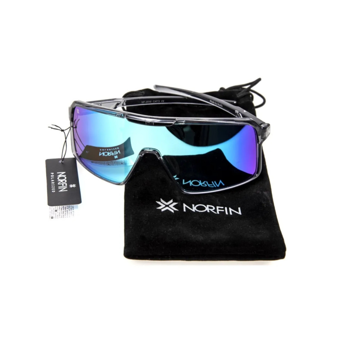 Okulary Norfin blue REVO 16 - szary / niebieska powłoka lustrzana