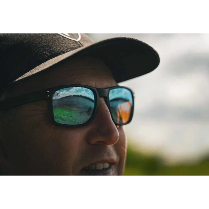Okulary Fox Rage Transparent Black Brown Lens Mirror Blue Eyewear