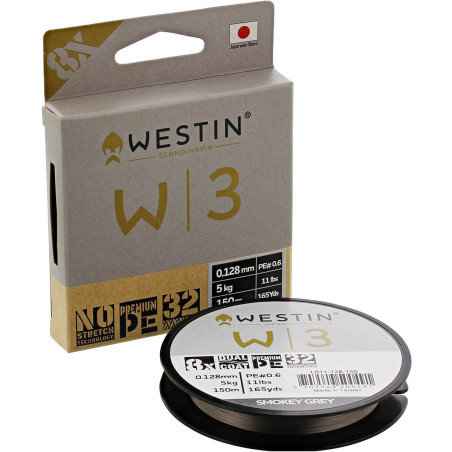 Plecionka Westin W3 x8 Braid SMOKEY GREY 150m - 0.148mm
