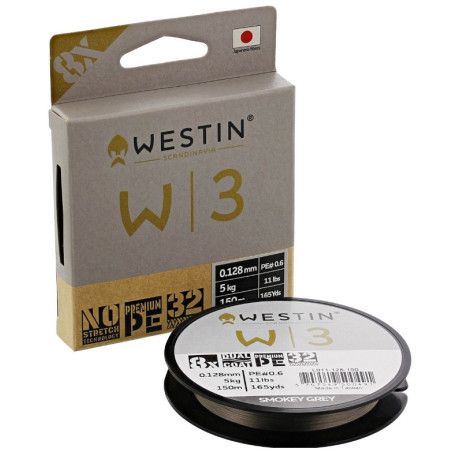 Plecionka Westin W3 x8 Braid SMOKEY GREY 150m - 0.128mm Plecionka Westin W3 x8 Braid SMOKEY GREY 150m - 0.128mm