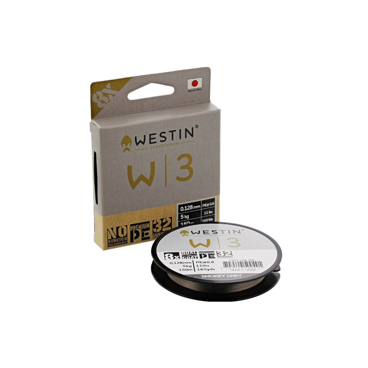 Plecionka Westin W3 x8 Braid SMOKEY GREY 150m - 0.10mm