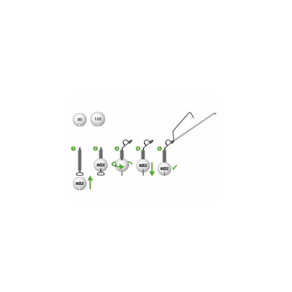 System do zbrojenia martwej rybki DAM Madcat Golf Ball Jig System Anti Snag 140+180g System do zbrojenia martwej rybki DAM Madcat Golf Ball Jig System Anti Snag 140+180g