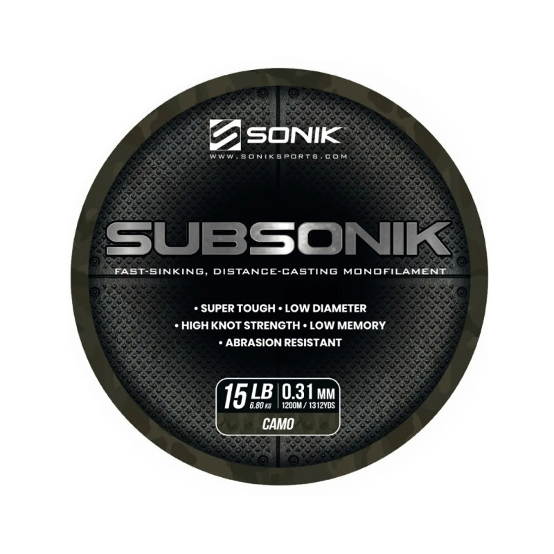 Żyłka Sonik Subsonik Mono Line Camo 1200m / 0,31mm / 15lb Żyłka Sonik Subsonik Mono Line Camo 1200m / 0,31mm / 15lb
