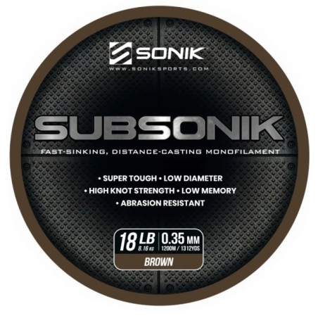 Żyłka Sonik Subsonik Mono Line 1200m / 0,35mm / 18lb / Brown