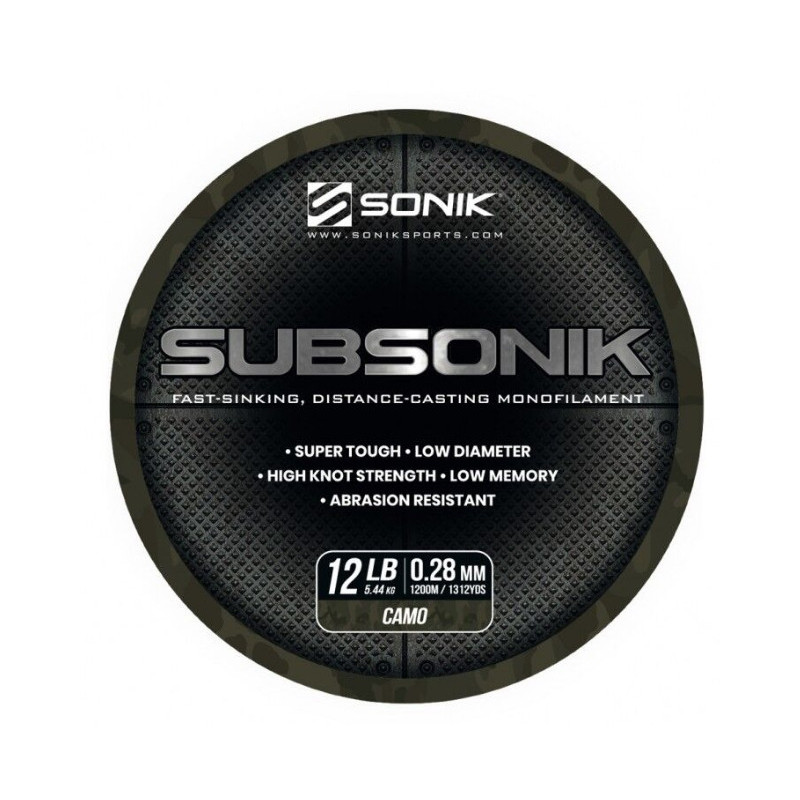 Żyłka Sonik SUBSONIK 1200m / 0,28mm / 12lb / camo