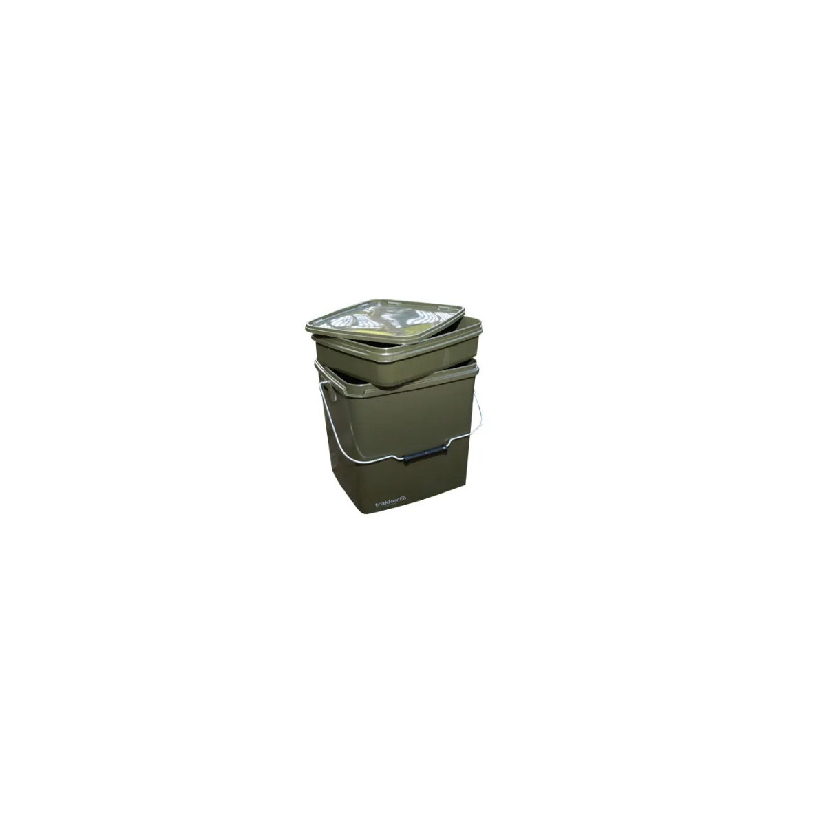 Wiadro Kwadratowe z Tacką Trakker Olive Square Container inc. Tray 13L