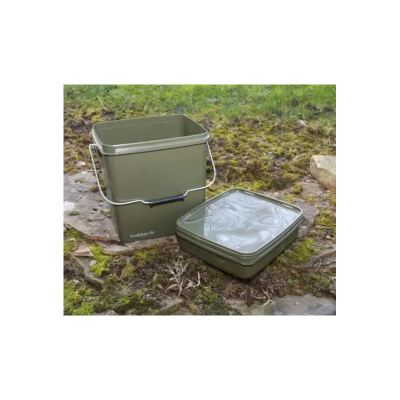 Wiadro Kwadratowe z Tacką Trakker Olive Square Container inc. Tray 13L