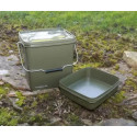 Wiadro Kwadratowe z Tacką Trakker Olive Square Container inc. Tray 13L