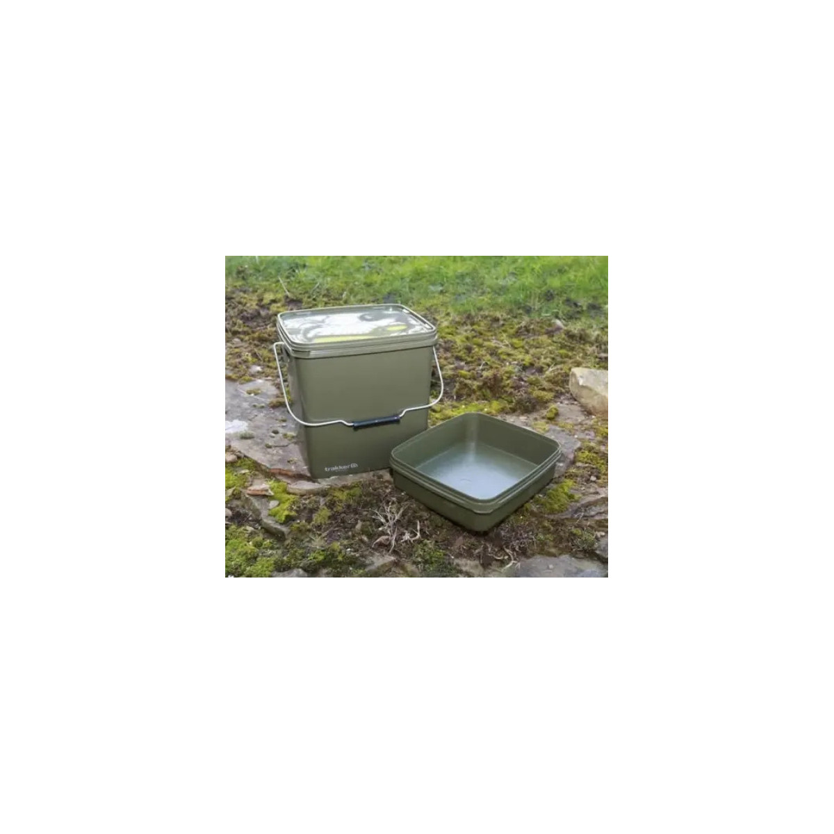 Wiadro Kwadratowe z Tacką Trakker Olive Square Container inc. Tray 13L