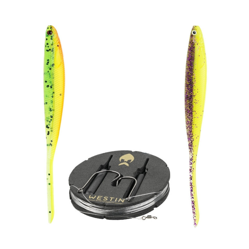 Zestaw Westin Dropshot Rig Kit ShadTeez Pin-Tail 11cm/14g - Dark Water Mix Zestaw Westin Dropshot Rig Kit ShadTeez Pin-Tail 11cm/14g - Dark Water Mix