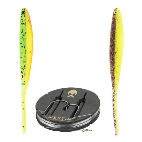 Zestaw Westin Dropshot Rig Kit ShadTeez Pin-Tail 11cm/14g - Dark Water Mix Zestaw Westin Dropshot Rig Kit ShadTeez Pin-Tail 11cm/14g - Dark Water Mix
