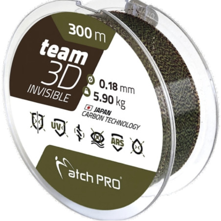 Żyłka Team Matchpro 3D INVISIBLE 300m / 0,25mm