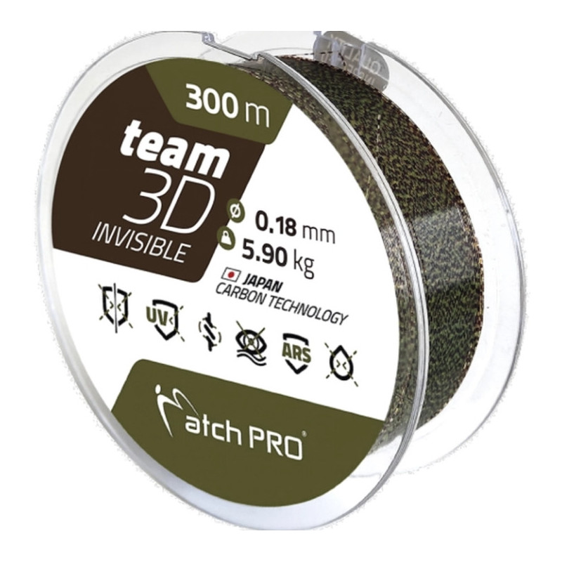 Żyłka Team Matchpro 3D INVISIBLE 300m / 0,23mm Żyłka Team Matchpro 3D INVISIBLE 300m / 0,23mm