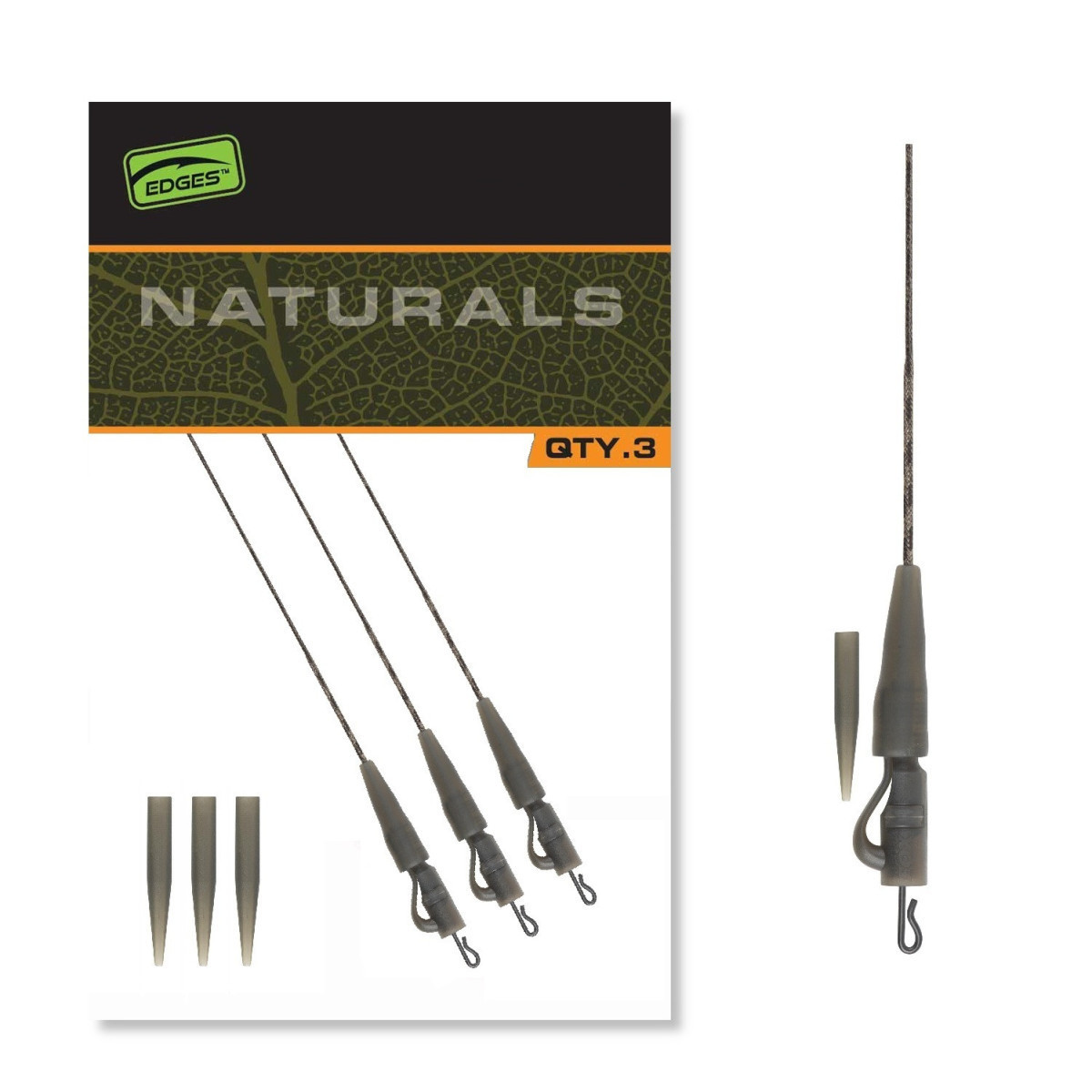 Zestaw z bezpiecznym klipsem Fox Edges Naturals Submerge Lead Clip Leaders 40lb Zestaw z bezpiecznym klipsem Fox Edges Naturals Submerge Lead Clip Leaders 40lb