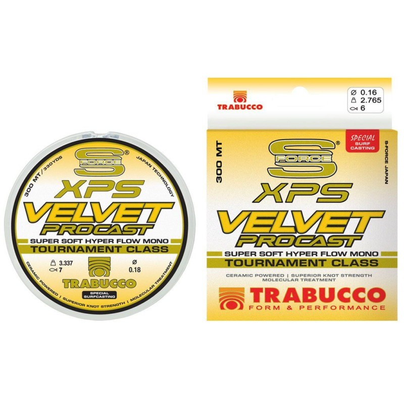 ŻYŁKA TRABUCCO SF XPS VELVET PRO CAST 300m / 0,30mm / żółta ŻYŁKA TRABUCCO SF XPS VELVET PRO CAST 300m / 0,30mm / żółta