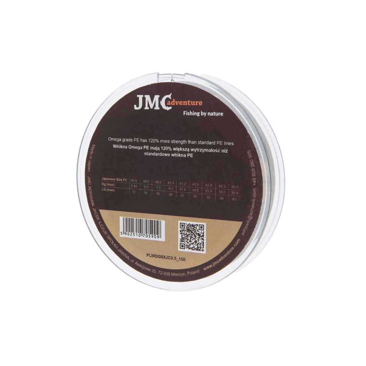 Plecionka JMC ADVENTURE 8XCJ 150m PE2,5 / 40lb - zielona Plecionka JMC ADVENTURE 8XCJ 150m PE2,5 / 40lb - zielona