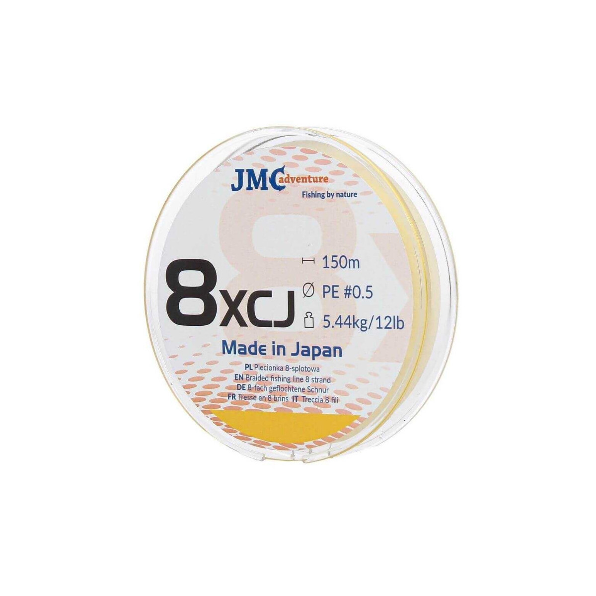 Plecionka JMC ADVENTURE 8XCJ 150m / PE2,5 / 40lb / 18,2kg / żółta Plecionka JMC ADVENTURE 8XCJ 150m / PE2,5 / 40lb / 18,2kg / żółta