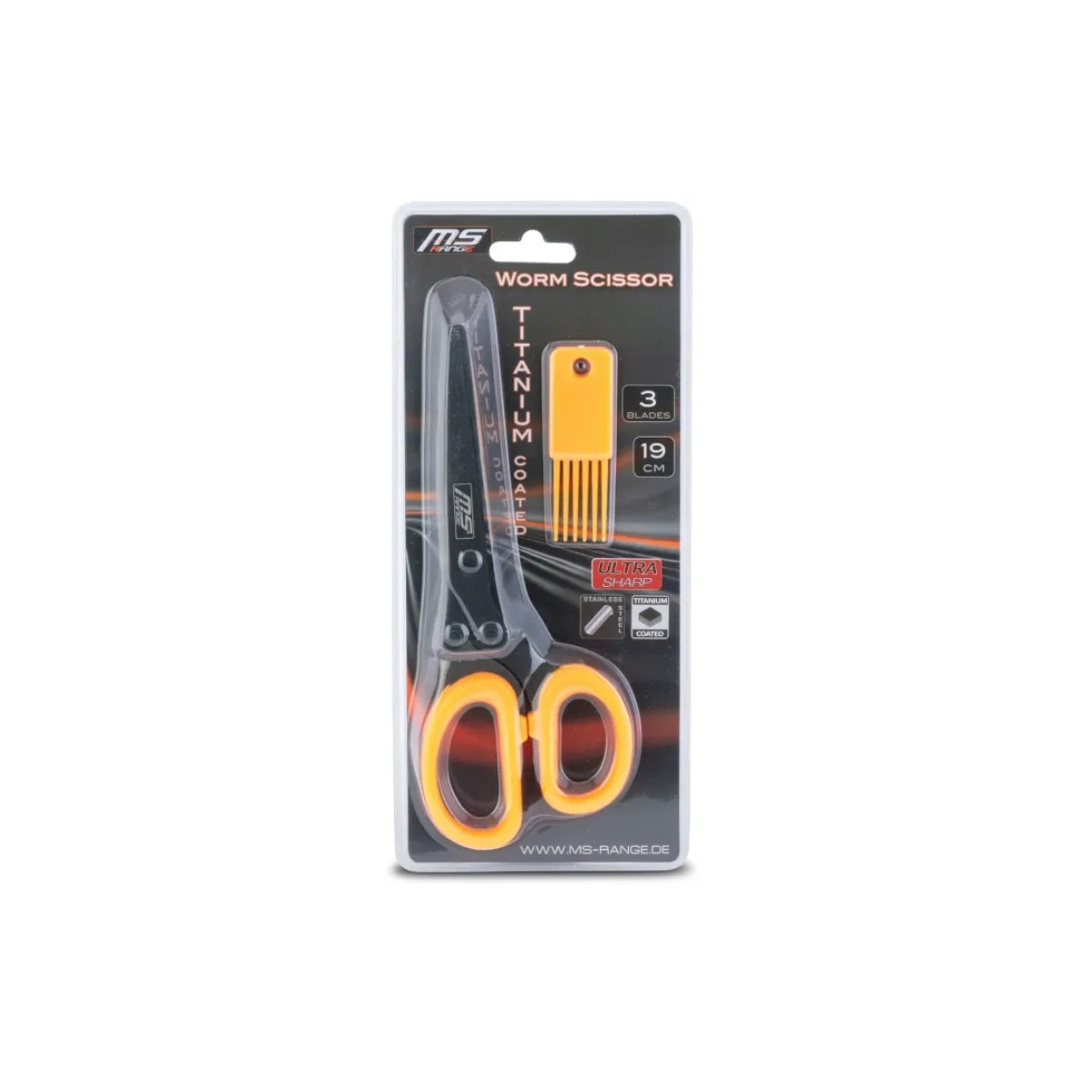Nożyczki do cięcia robaków Ms Range Titanium Coated Worm Scissor 3 Blades 19cm Nożyczki do cięcia robaków Ms Range Titanium Coated Worm Scissor 3 Blades 19cm