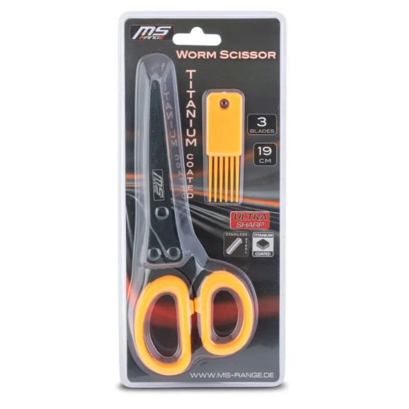 Nożyczki do cięcia robaków Ms Range Titanium Coated Worm Scissor 3 Blades 19cm Nożyczki do cięcia robaków Ms Range Titanium Coated Worm Scissor 3 Blades 19cm