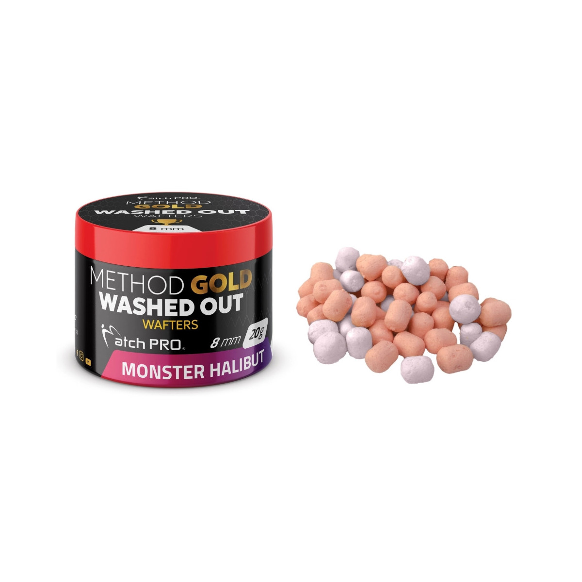 Kulki METHOD GOLD WAFTERS WASHED OUT 20g 8mm - MONSTER HALIBUT Kulki METHOD GOLD WAFTERS WASHED OUT 20g 8mm - MONSTER HALIBUT