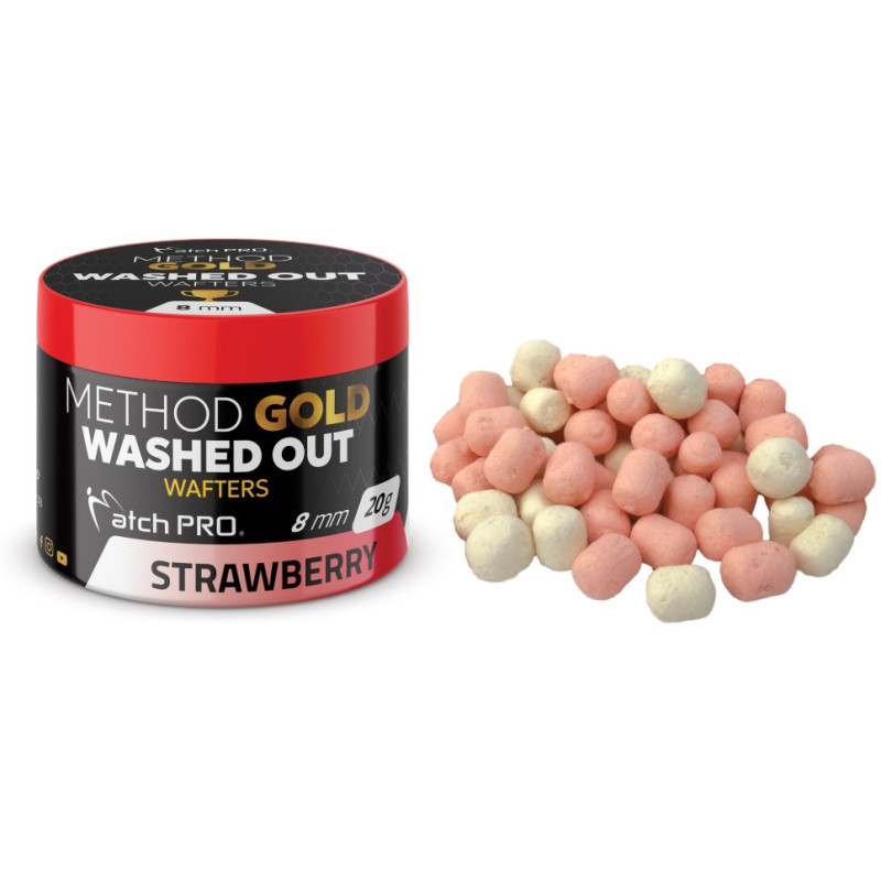 Kulki METHOD GOLD WAFTERS WASHED OUT 20g 8mm - STRAWBERRY Kulki METHOD GOLD WAFTERS WASHED OUT 20g 8mm - STRAWBERRY