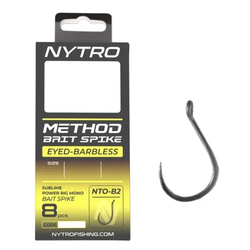 Przypon Nytro NTO-B2 Barbless Method Bait Spike Ready Tied Rigs 10cm / 0,19mm / hak14