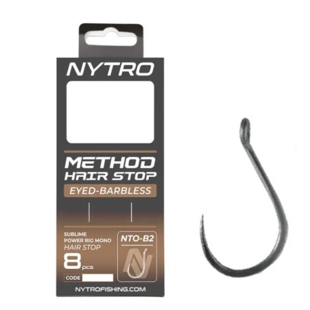 Przypon Nytro NTO-B2 Barbless Method Hair-Stop Ready Tied Rigs 10cm / 0,15mm / hak18