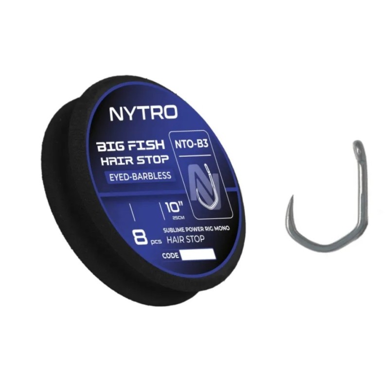 Przypon Nytro NTO-B3 Barbless Big Fish Hair-Stop Ready Tied Rigs 25cm / 0,30mm / hak8 Przypon Nytro NTO-B3 Barbless Big Fish Hair-Stop Ready Tied Rigs 25cm / 0,30mm / hak8