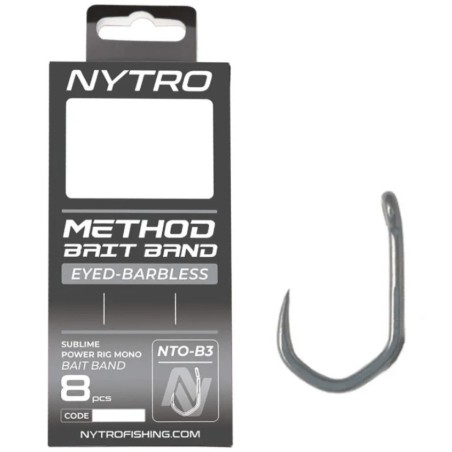 Przypon Nytro NTO-B3 Barbless Method Latex Bait Band Ready Tied Rigs 10cm / 0,23mm / hak12
