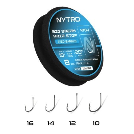 Przypon Nytro NTO1 BIG BREAM READY TIED RIGS QUICK-STOP 50cm hak12 / 0,17mm / 5,2lb Przypon Nytro NTO1 BIG BREAM READY TIED RIGS QUICK-STOP 50cm hak12 / 0,17mm / 5,2lb