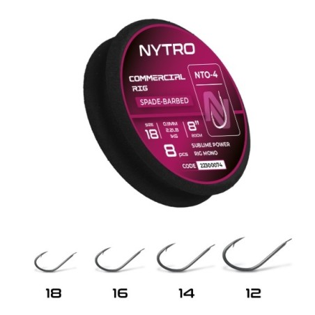 Przypon Nytro NTO4 COMMERCIAL READY TIED RIGS 20cm / 0,13mm / hak16 Przypon Nytro NTO4 COMMERCIAL READY TIED RIGS 20cm / 0,13mm / hak16