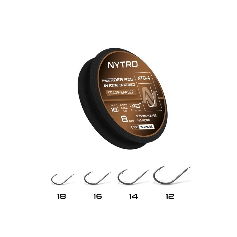 Przypon Nytro NTO4 FINE FEEDER READY TIED RIGS 100cm / 0,15mm / hak12