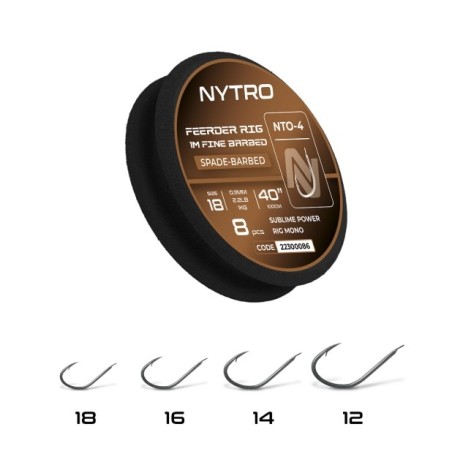 Przypon Nytro NTO4 FINE FEEDER READY TIED RIGS 100cm / 0,15mm / hak12