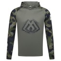Bluza z kapturem i kominem Mikado z filtrem UPF rox.3XL - GREEN CAMO