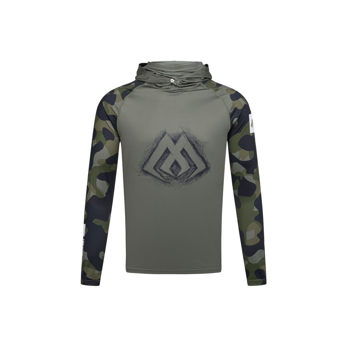 Bluza z kapturem i kominem Mikado z filtrem UPF rox.S - GREEN CAMO