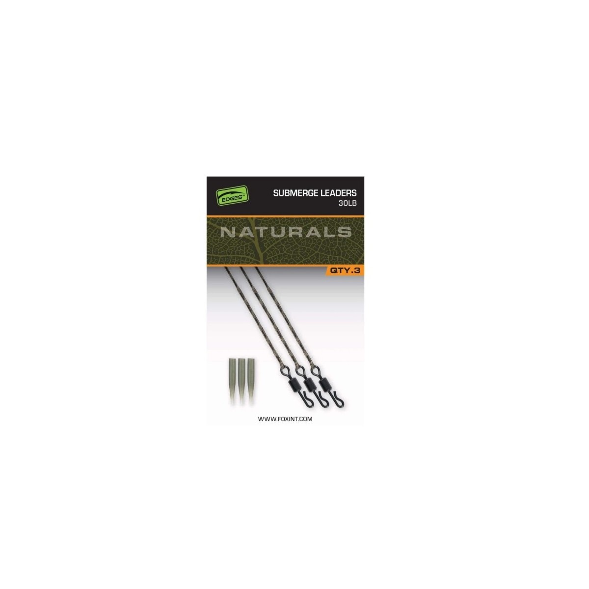 Gotowe zaplatane leadery bezołowiowe Fox Edges Naturals Submerge Leaders 75cm / 30lb Gotowe zaplatane leadery bezołowiowe Fox Edges Naturals Submerge Leaders 75cm / 30lb