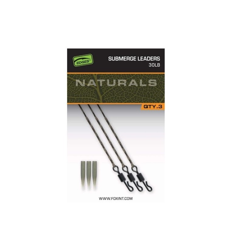 Gotowe zaplatane leadery bezołowiowe Fox Edges Naturals Submerge Leaders 75cm / 30lb Gotowe zaplatane leadery bezołowiowe Fox Edges Naturals Submerge Leaders 75cm / 30lb