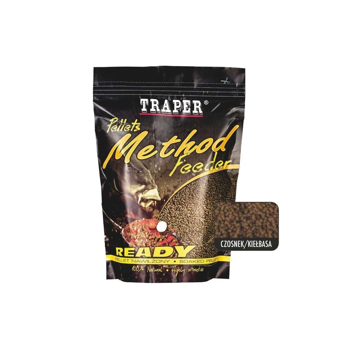 Zanęta Traper Method Feeder READY 750g - Czosnek / Kiełbasa