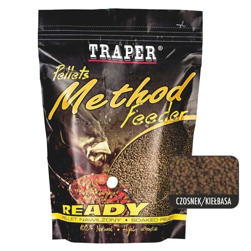 Zanęta Traper Method Feeder READY 750g - Czosnek / Kiełbasa