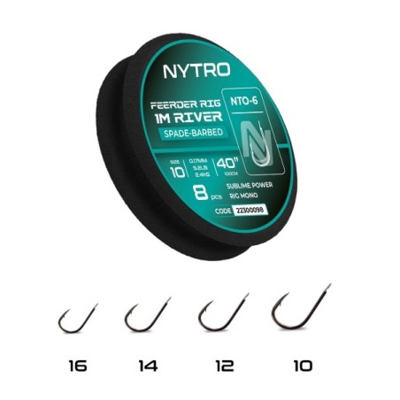 Przypon Nytro NTO6 FEEDER RIVER READY TIED RIGS 100cm hak12 / 0,17mm / 5,2lb