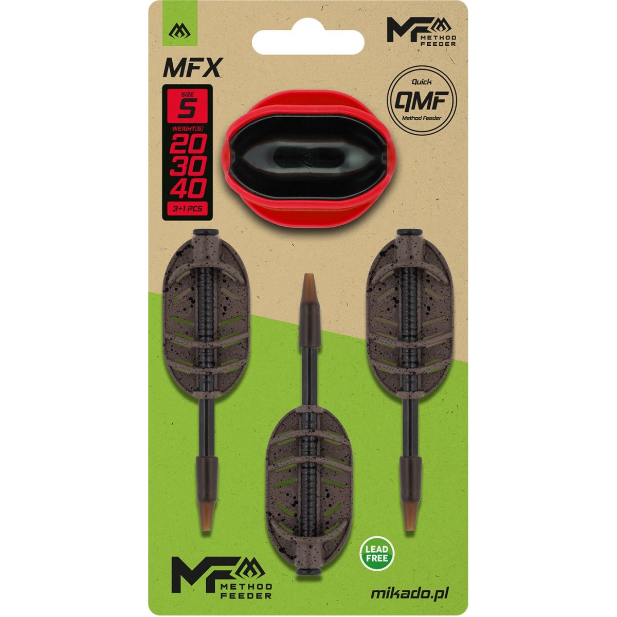 Koszyczek Mikado METHOD FEEDER MFX Q.M.F. roz.S / 20+30+40g + FOREMKA